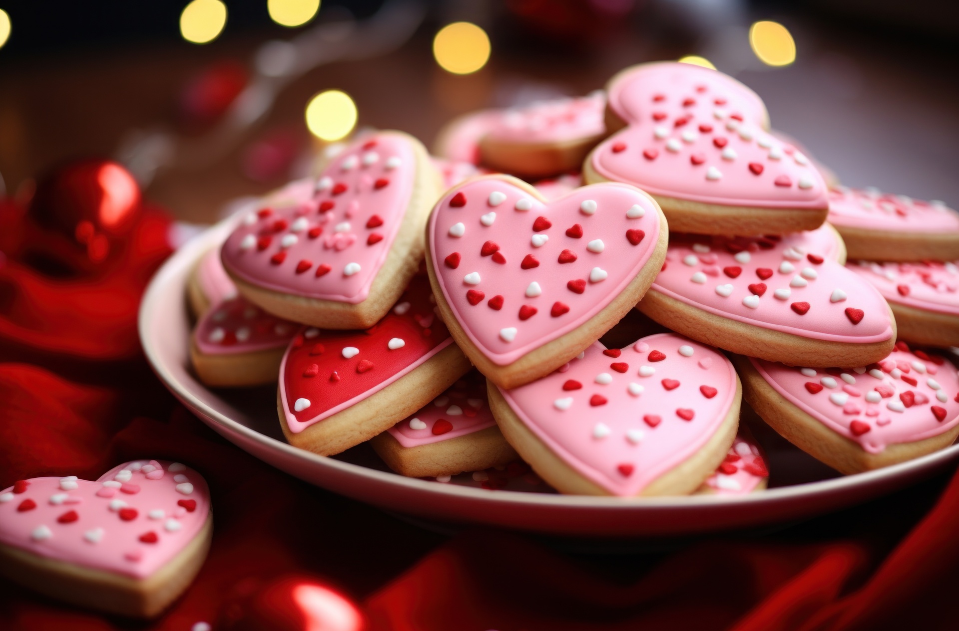 heart shaped valentines day sugar cookies